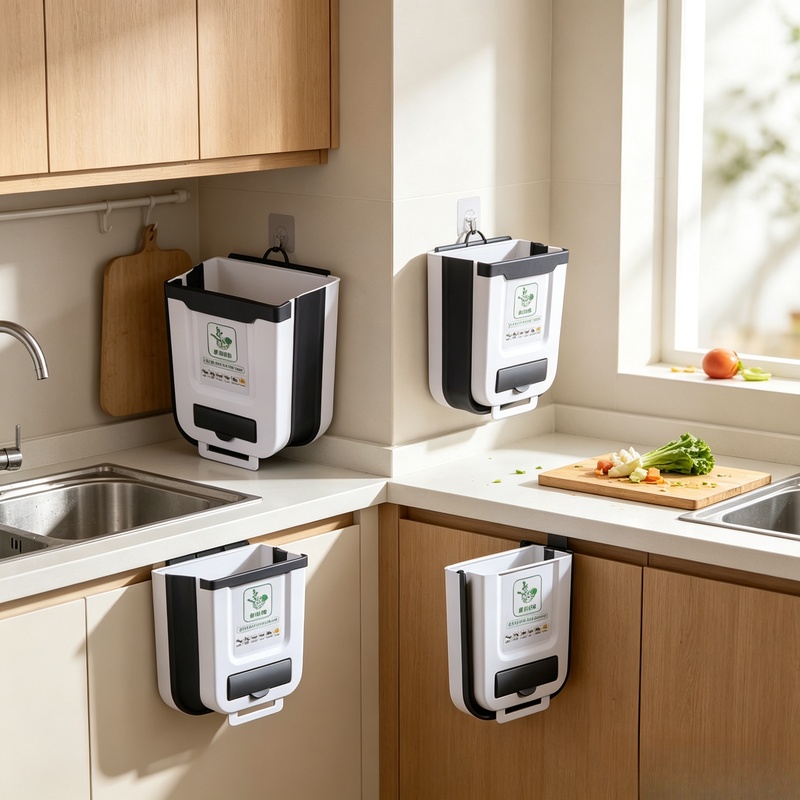 Wall‑Mounted Slim Collapsible  - đánh giá và giá Commercial Kitchen Bin