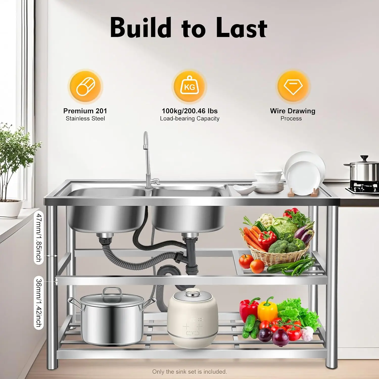 Kitchen Freestanding Prep Sink - đánh giá và giá Commercial Kitchen Worktops