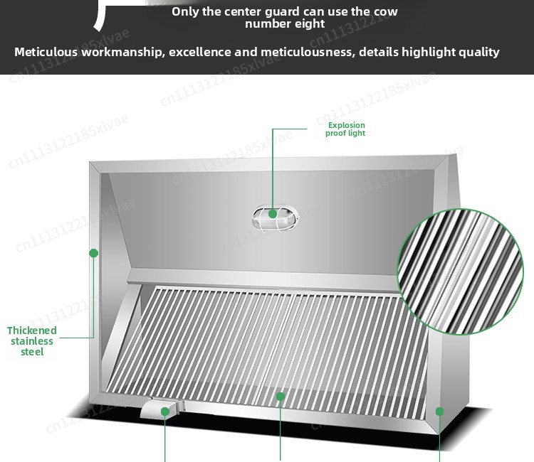 Thickened Stainless Steel Fume - đánh giá và giá Commercial Kitchen Hoods